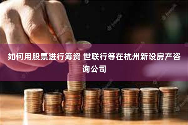如何用股票进行筹资 世联行等在杭州新设房产咨询公司
