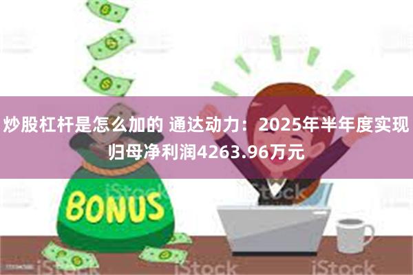 炒股杠杆是怎么加的 通达动力：2025年半年度实现归母净利润4263.96万元