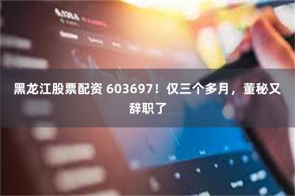 黑龙江股票配资 603697！仅三个多月，董秘又辞职了