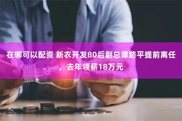 在哪可以配资 新农开发80后副总谭路平提前离任，去年领薪18万元