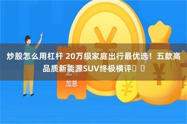炒股怎么用杠杆 20万级家庭出行最优选！五款高品质新能源SUV终极横评‌‌