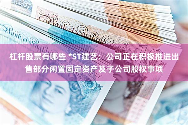 杠杆股票有哪些 *ST建艺：公司正在积极推进出售部分闲置固定资产及子公司股权事项