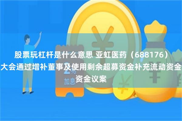 股票玩杠杆是什么意思 亚虹医药(688176)股东大会通过增补董事及使用剩余超募资金补充流动资金议案