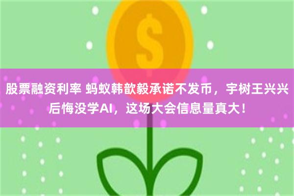股票融资利率 蚂蚁韩歆毅承诺不发币,宇树王兴兴后悔没学AI,这场大会信息量真大!