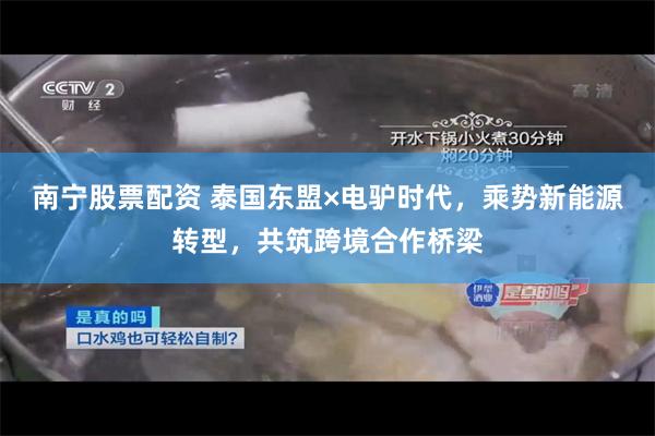 南宁股票配资 泰国东盟×电驴时代，乘势新能源转型，共筑跨境合作桥梁