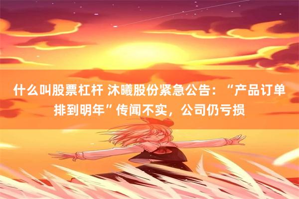 什么叫股票杠杆 沐曦股份紧急公告：“产品订单排到明年”传闻不实，公司仍亏损