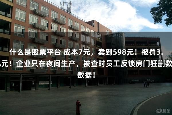 什么是股票平台 成本7元，卖到598元！被罚3.8亿元！企业只在夜间生产，被查时员工反锁房门狂删数据！