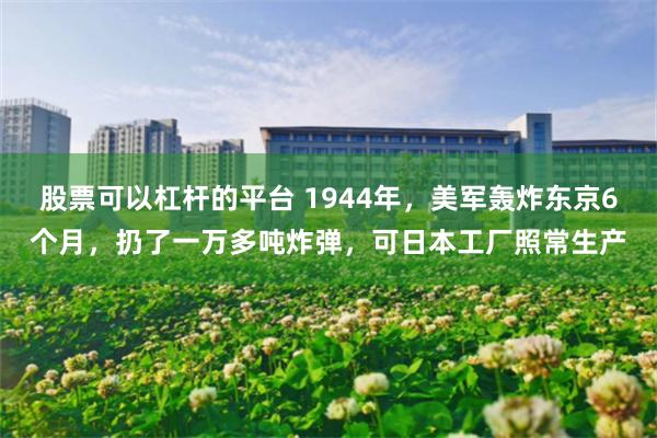 股票可以杠杆的平台 1944年，美军轰炸东京6个月，扔了一万多吨炸弹，可日本工厂照常生产