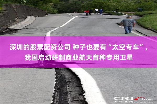 深圳的股票配资公司 种子也要有“太空专车”，我国启动研制商业航天育种专用卫星