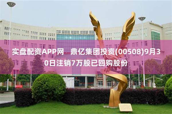 实盘配资APP网   鼎亿集团投资(00508)9月30日注销7万股已回购股份